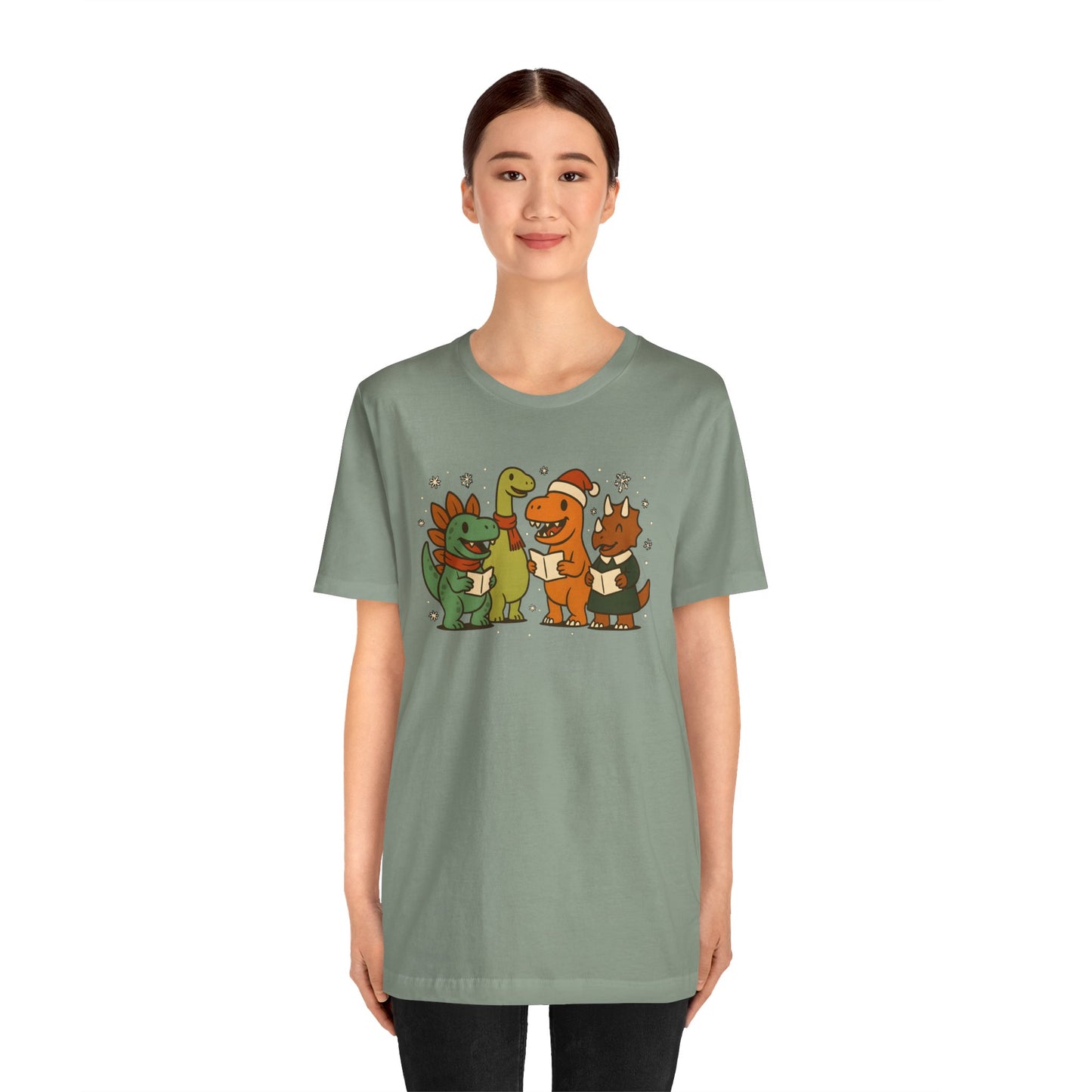 Dinosaur Carolers T-Shirt – Cute Dino Christmas Singing Tee