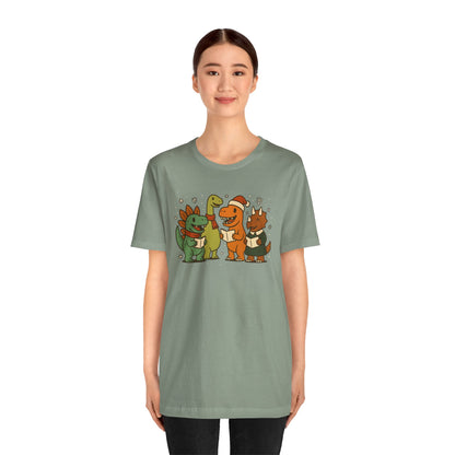 Dinosaur Carolers T-Shirt – Cute Dino Christmas Singing Tee