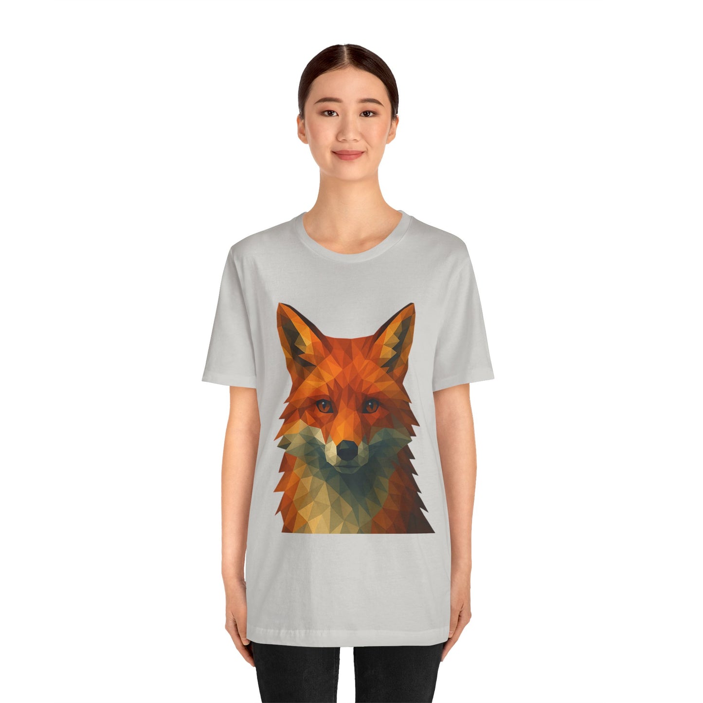 Geometric Fox T-Shirt – Polygon Animal Tee with Nature Vibes - WhimSpin - https://whimspin.com