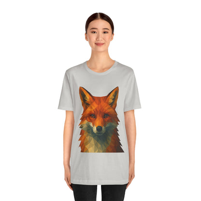 Geometric Fox T-Shirt – Polygon Animal Tee with Nature Vibes - WhimSpin - https://whimspin.com