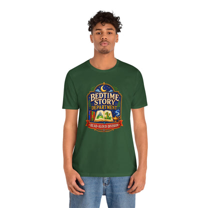 Bedtime Story Department T-Shirt – Read-Aloud Parent Tee