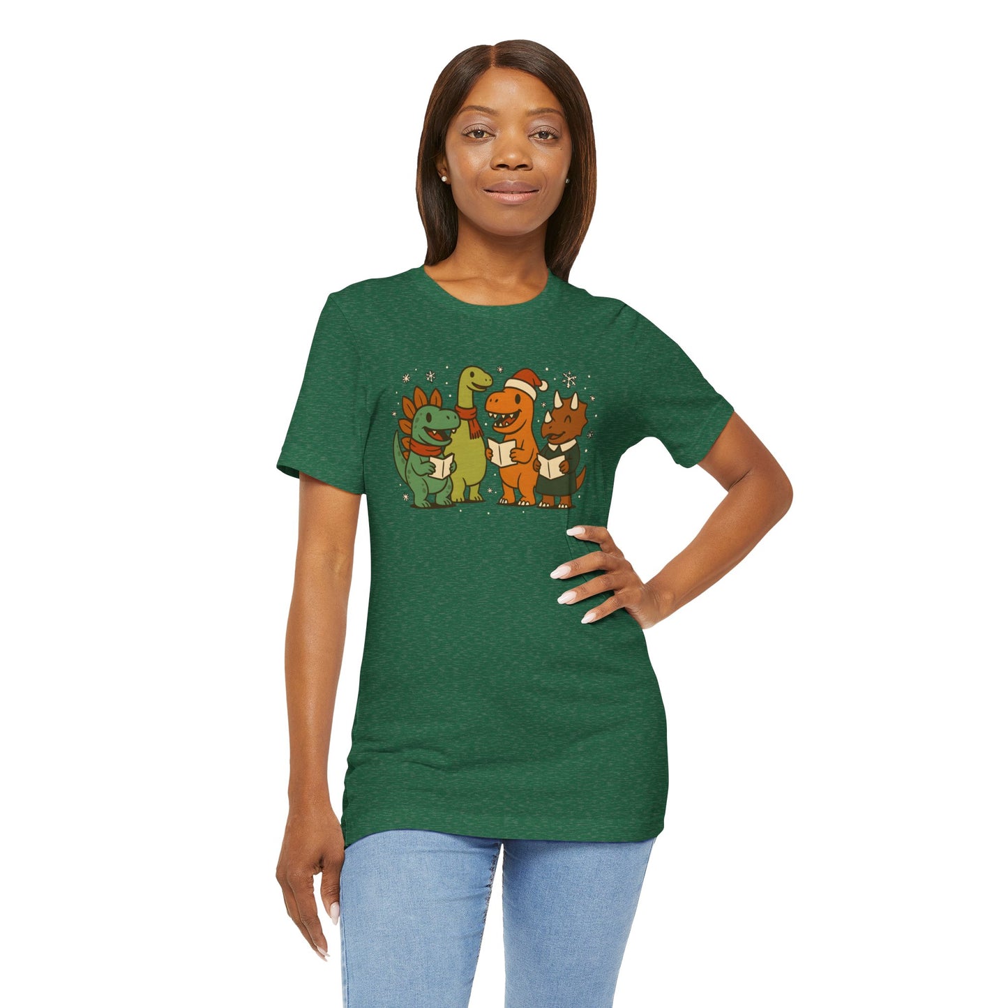 Dinosaur Carolers T-Shirt – Cute Dino Christmas Singing Tee