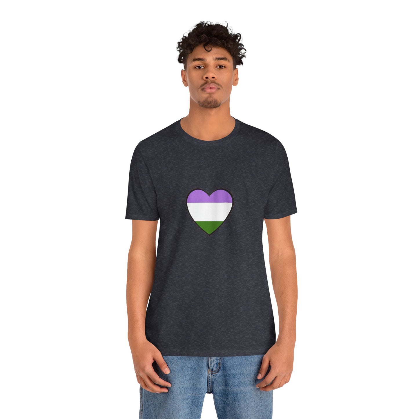 Genderqueer Flag Heart T-Shirt – Unisex LGBTQ+ Graphic Tee