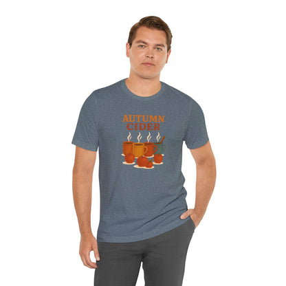 Autumn Cider T-Shirt – Cozy Fall Graphic Tee with Steaming Mugs