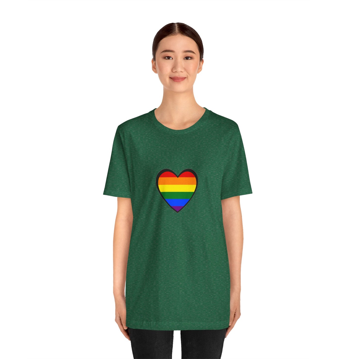 Pride Heart Flag T-Shirt – Rainbow Heart LGBTQ+ Equality Tee