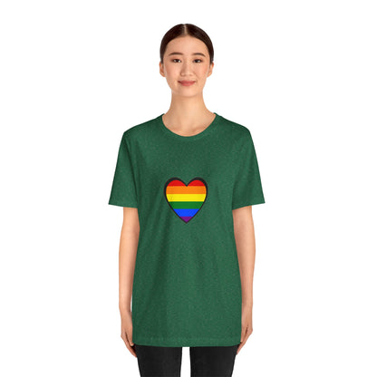Pride Heart Flag T-Shirt – Rainbow Heart LGBTQ+ Equality Tee
