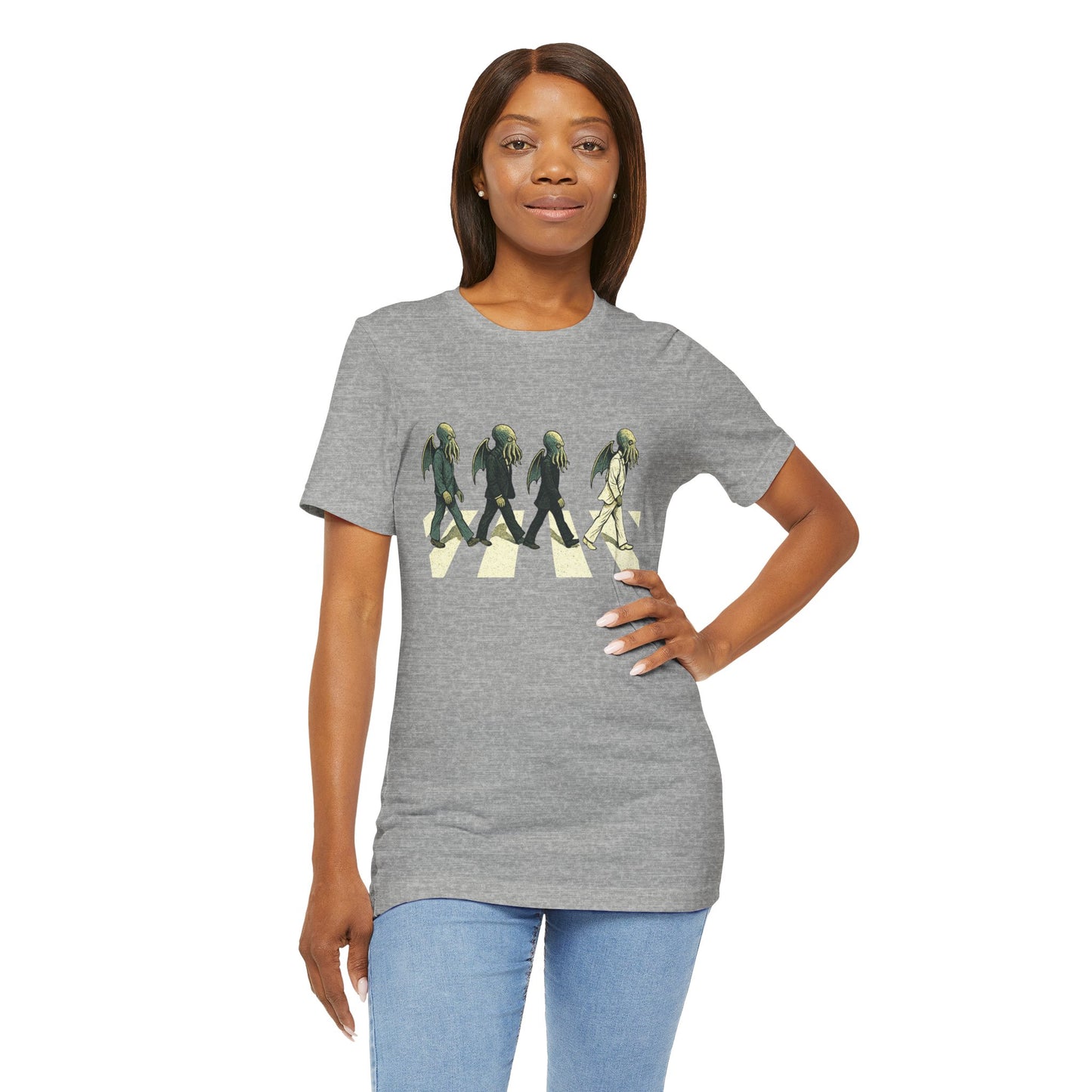 Cthulhu Crossing T-Shirt – Beatles Abbey Road Parody Tee | WhimSpin