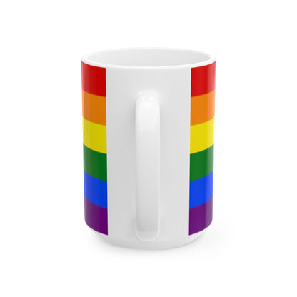 Classic Rainbow Pride Flag Cup – LGBTQ+ Ceramic Mug