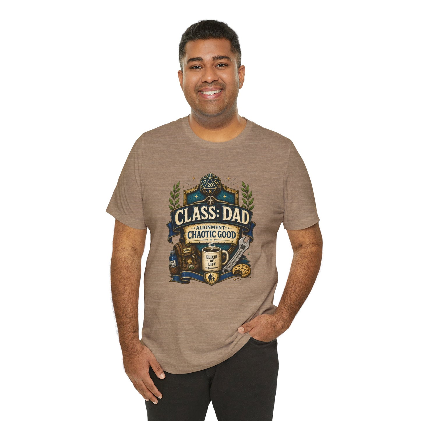 Chaotic Good Dad T-Shirt – RPG Gamer Dad Graphic Tee