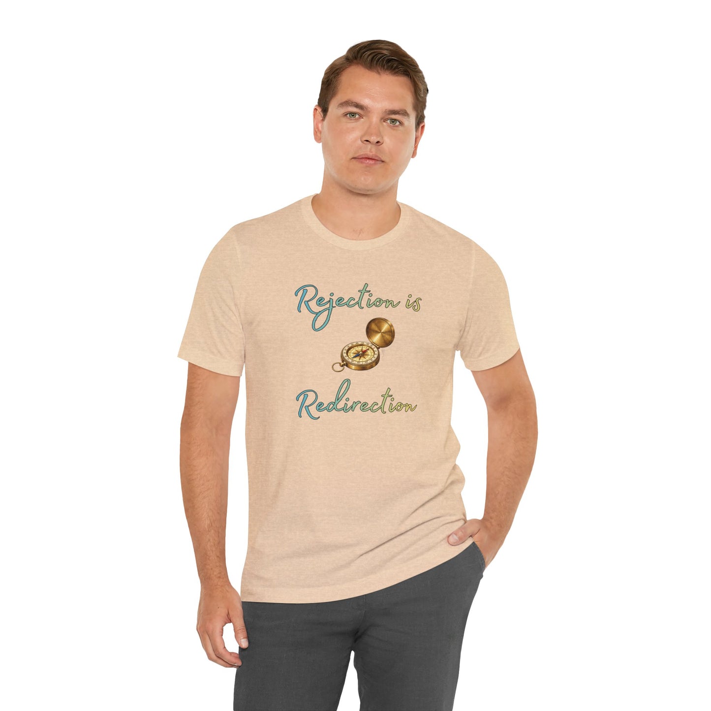 Rejection Is Redirection T-Shirt – Motivational Compass Quote Tee