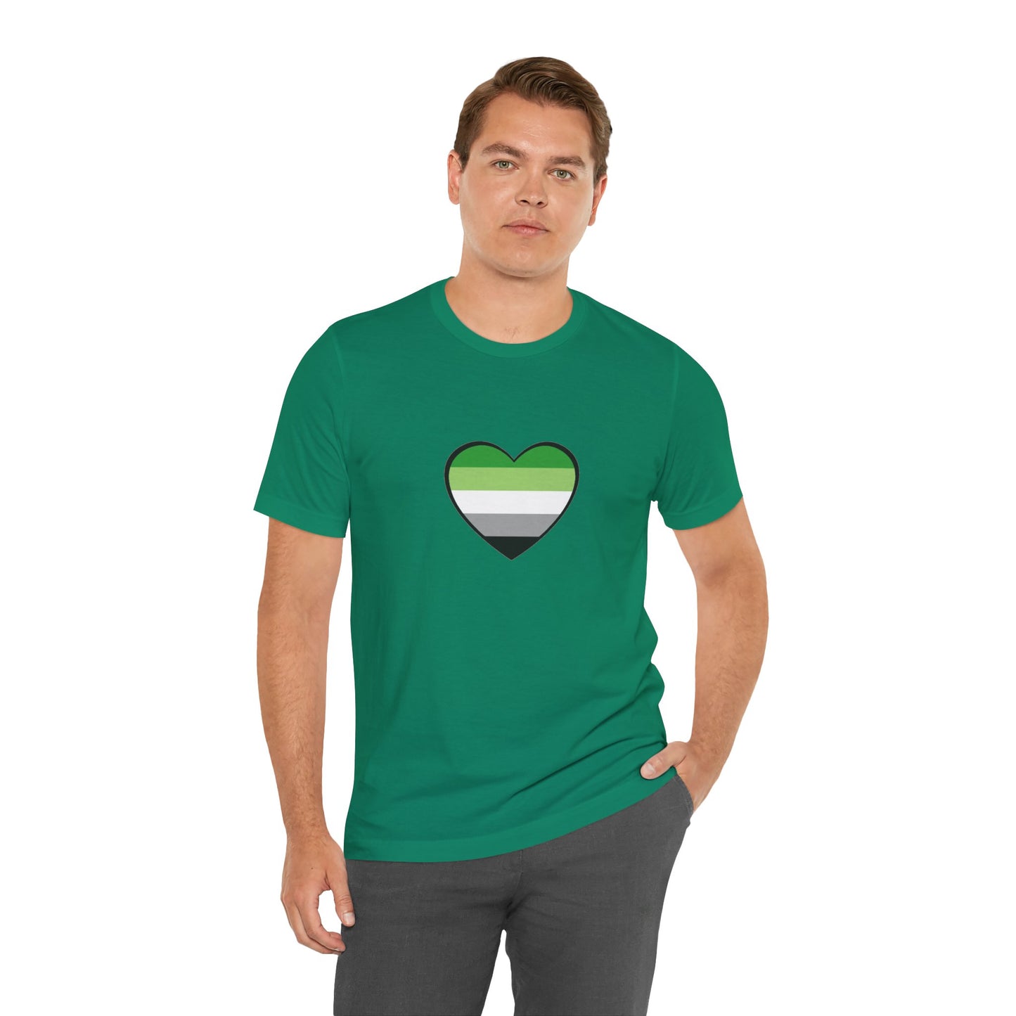 Aromantic Pride Heart T-Shirt – Minimalist Aro Flag LGBTQIA+ Tee