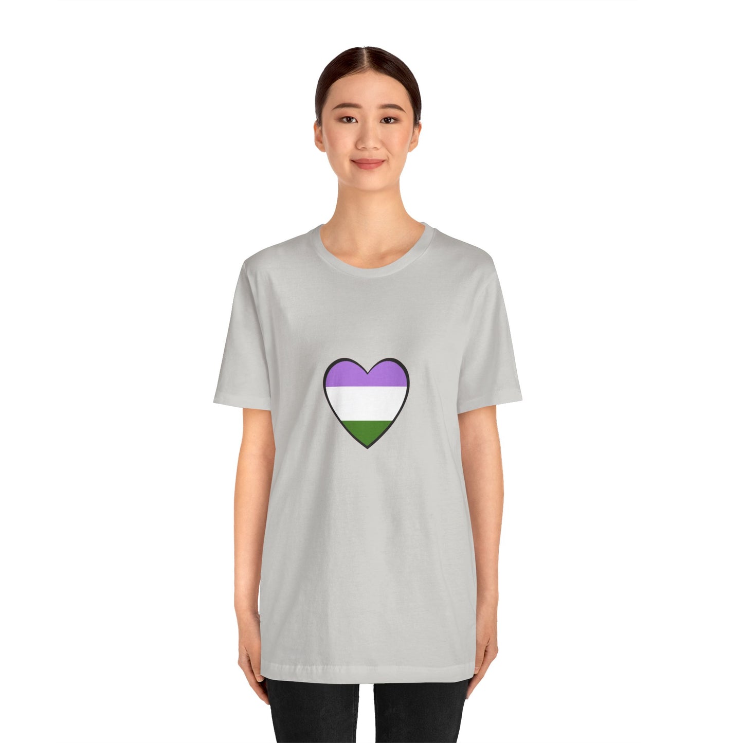 Genderqueer Flag Heart T-Shirt – Unisex LGBTQ+ Graphic Tee