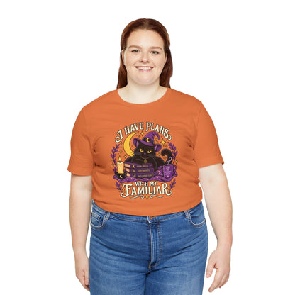 I Have Plans With My Familiar T-Shirt - Funny Witchy Introvert Cat Tee