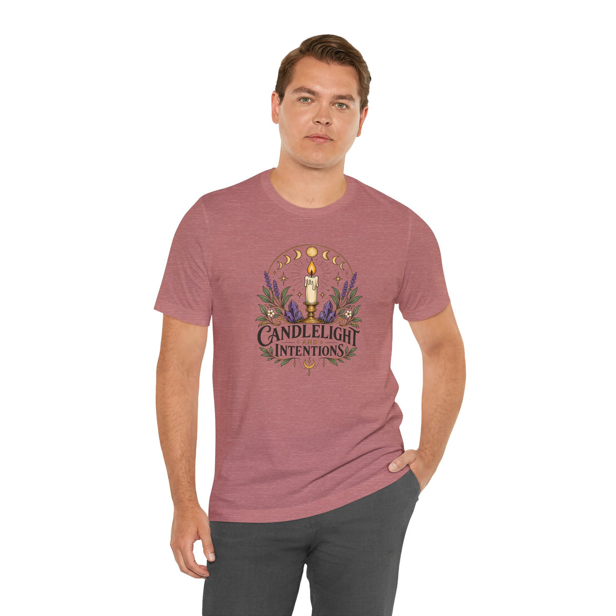 Candlelight and Intentions T-Shirt – Witchy Celestial Tee