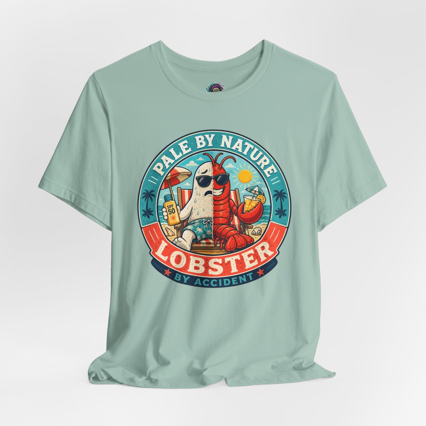 Pale by Nature Lobster by Accident T-Shirt – Funny Sunburn Summer Graphic Tee
