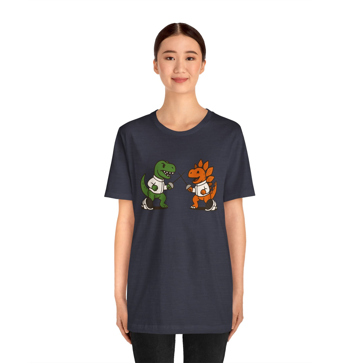 Dinosaur Fencing T-Shirt – T-Rex vs Stegosaurus Tee