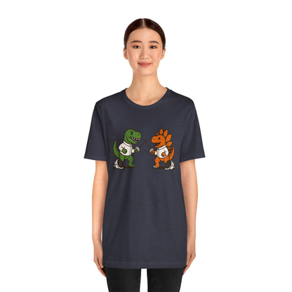 Dinosaur Fencing T-Shirt – T-Rex vs Stegosaurus Tee