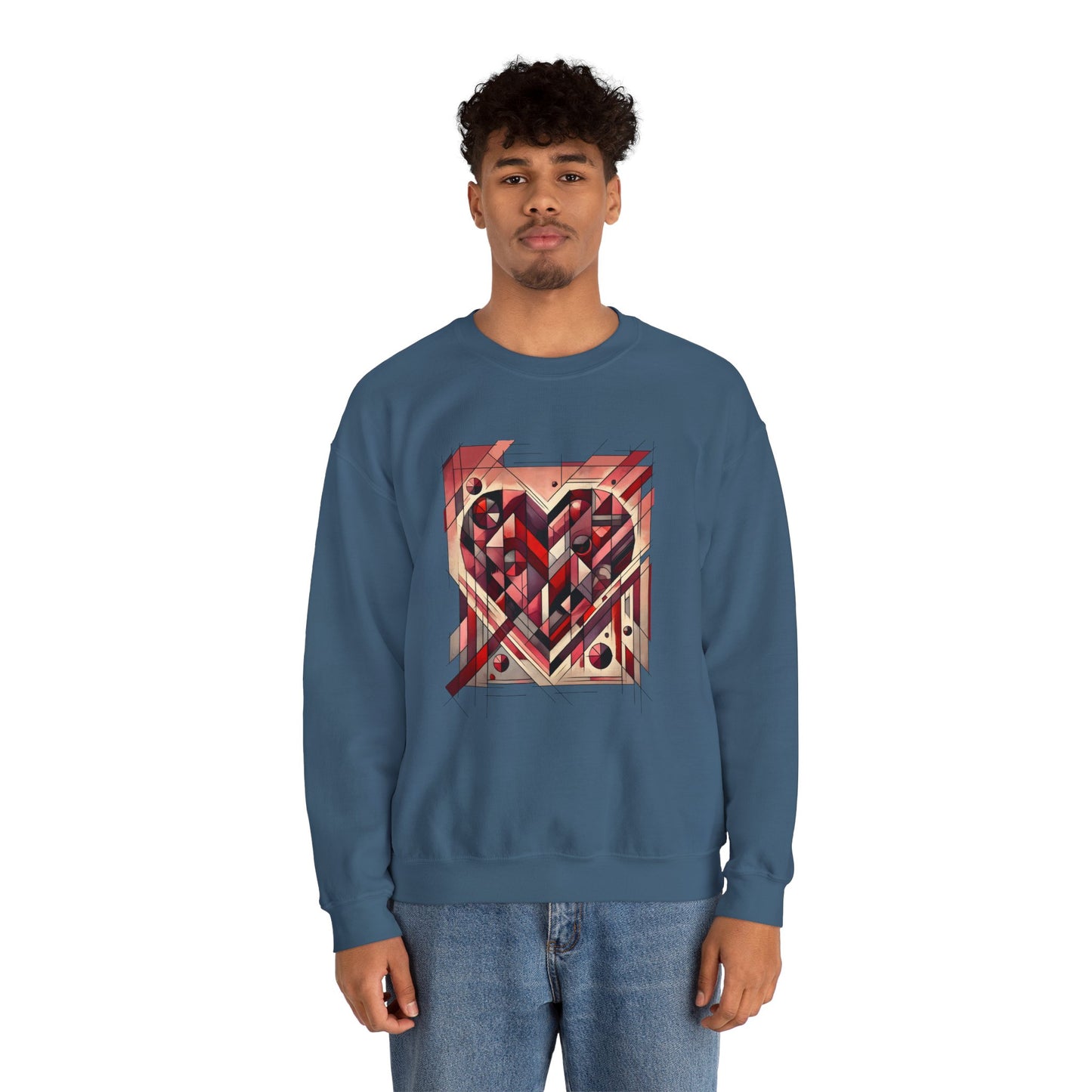 Cubist Heart Sweatshirt – Modern Art Valentine's Day Pullover