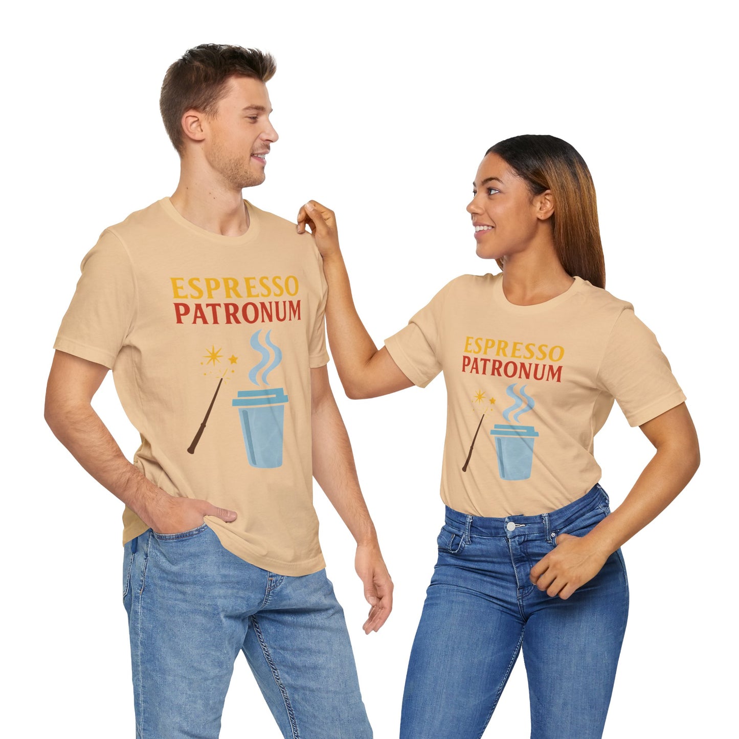 Espresso Patronum T-Shirt – Funny Coffee & Wizard Parody Tee