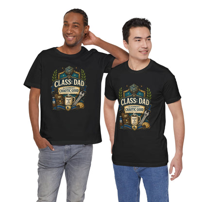 Chaotic Good Dad T-Shirt – RPG Gamer Dad Graphic Tee