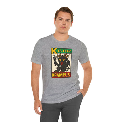 Krampus Alphabet Tee - "K is for Krampus" Holiday Graphic T-Shirt