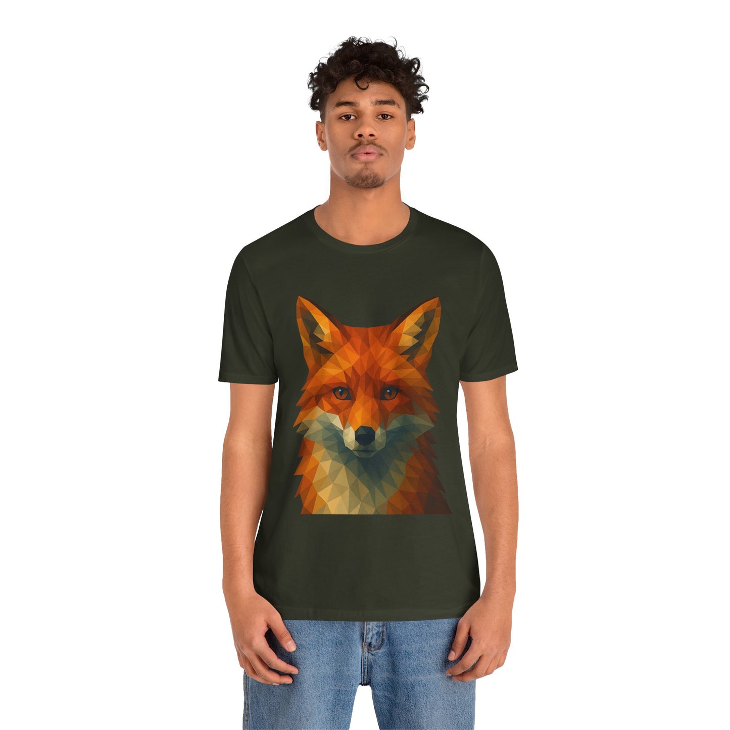 Geometric Fox T-Shirt – Polygon Animal Tee with Nature Vibes - WhimSpin - https://whimspin.com