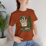 Rust orange crew-neck T-shirt with “Landscaping Service” graphic on the chest