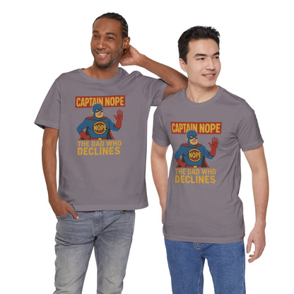 Captain Nope Dad T-Shirt – Funny Superhero Tee for Father Figures