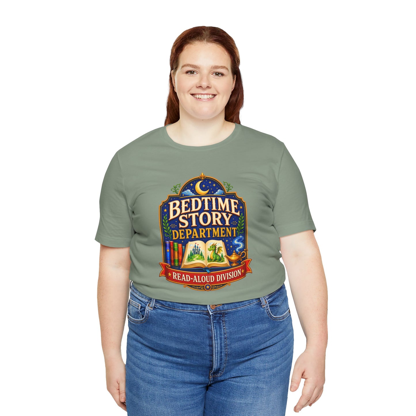 Bedtime Story Department T-Shirt – Read-Aloud Parent Tee