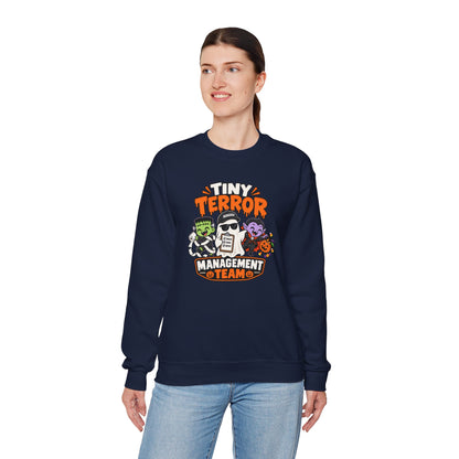 Tiny Terror Management Team Sweatshirt – Funny Halloween Parent Crewneck