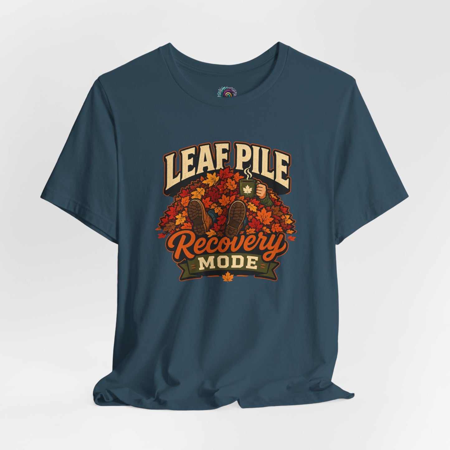 Leaf Pile Recovery Mode T-Shirt – Funny Fall Leaves Tee