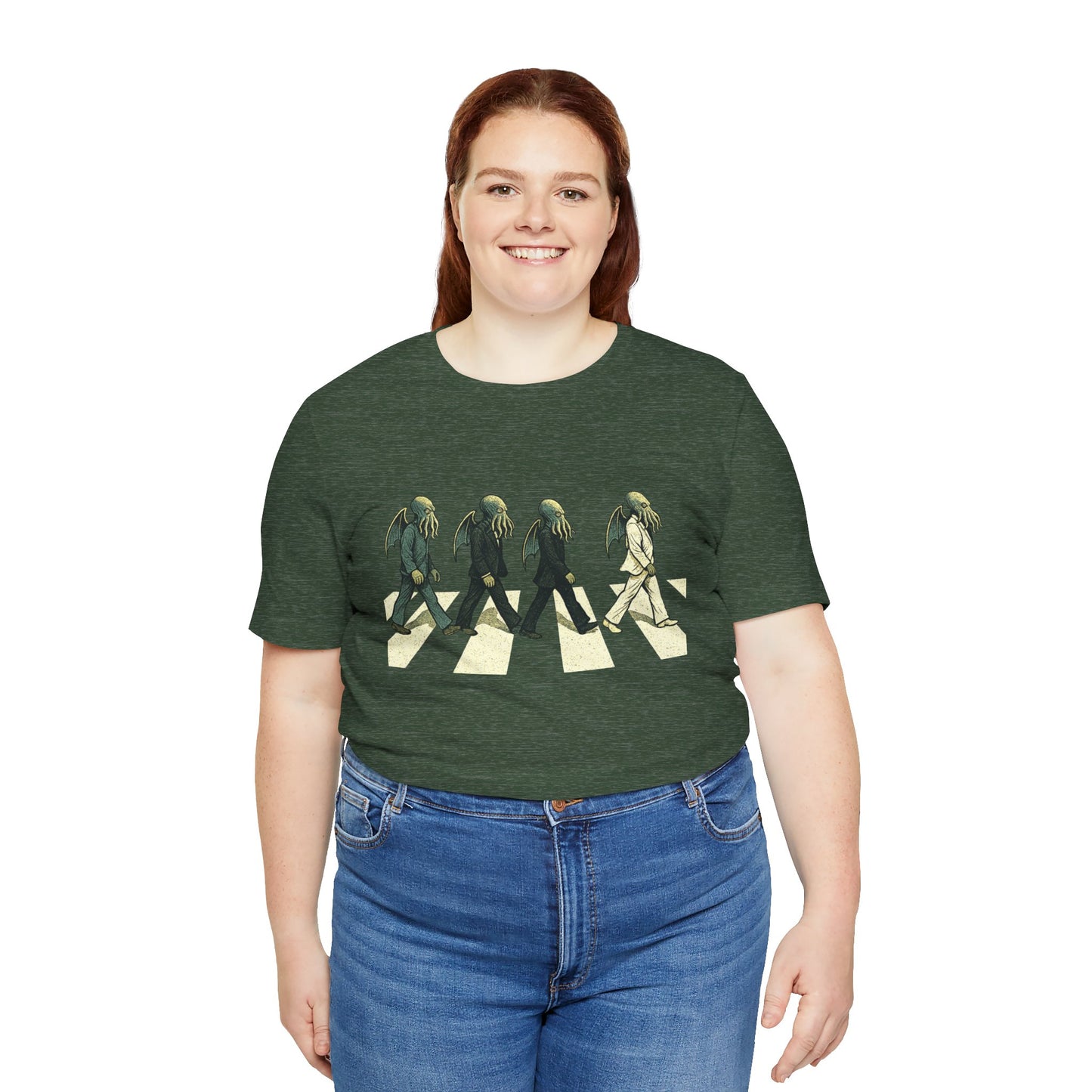 Cthulhu Crossing T-Shirt – Beatles Abbey Road Parody Tee | WhimSpin