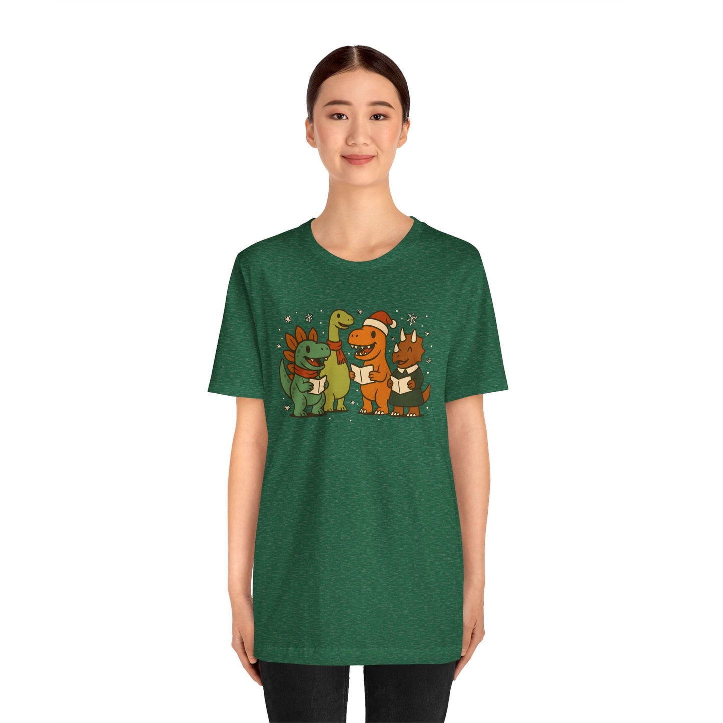 Dinosaur Carolers T-Shirt – Cute Dino Christmas Singing Tee