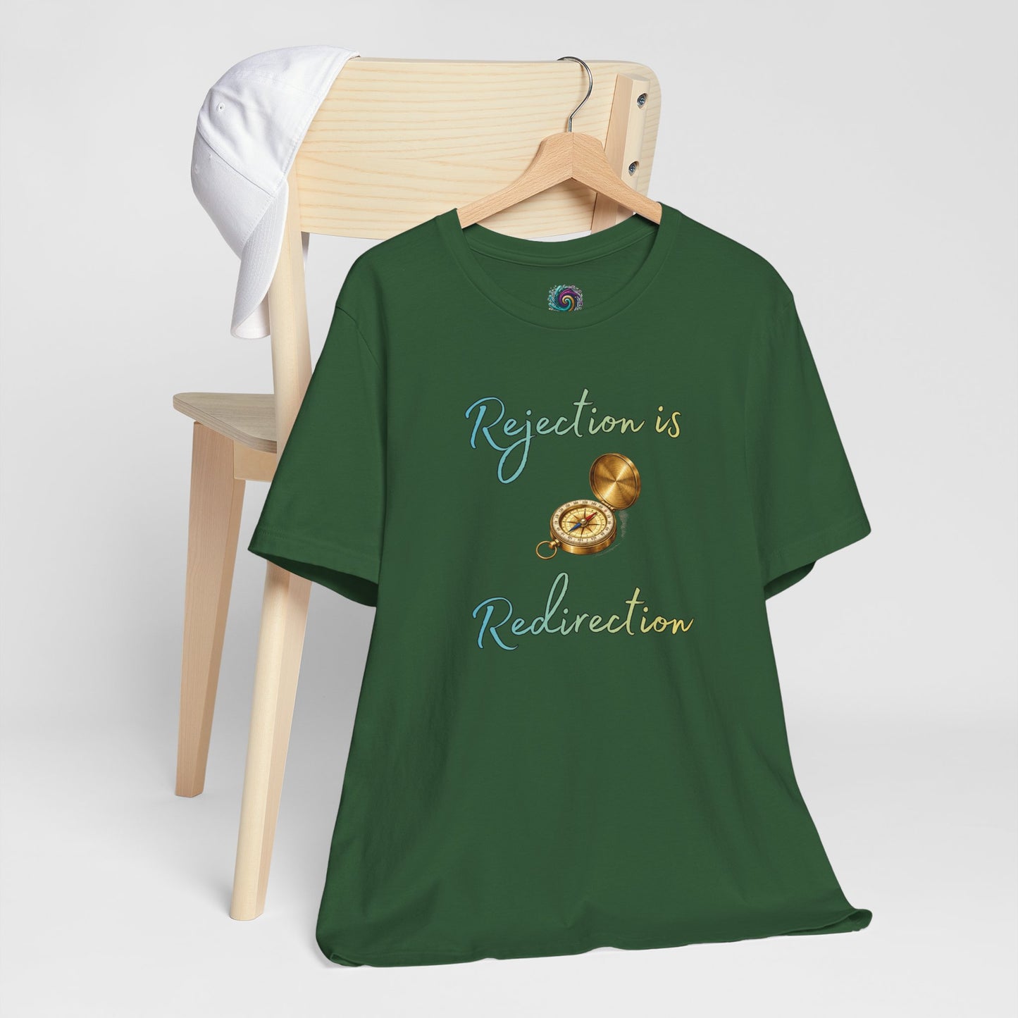 Rejection Is Redirection T-Shirt – Motivational Compass Quote Tee