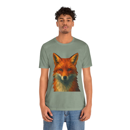 Geometric Fox T-Shirt – Polygon Animal Tee with Nature Vibes - WhimSpin - https://whimspin.com