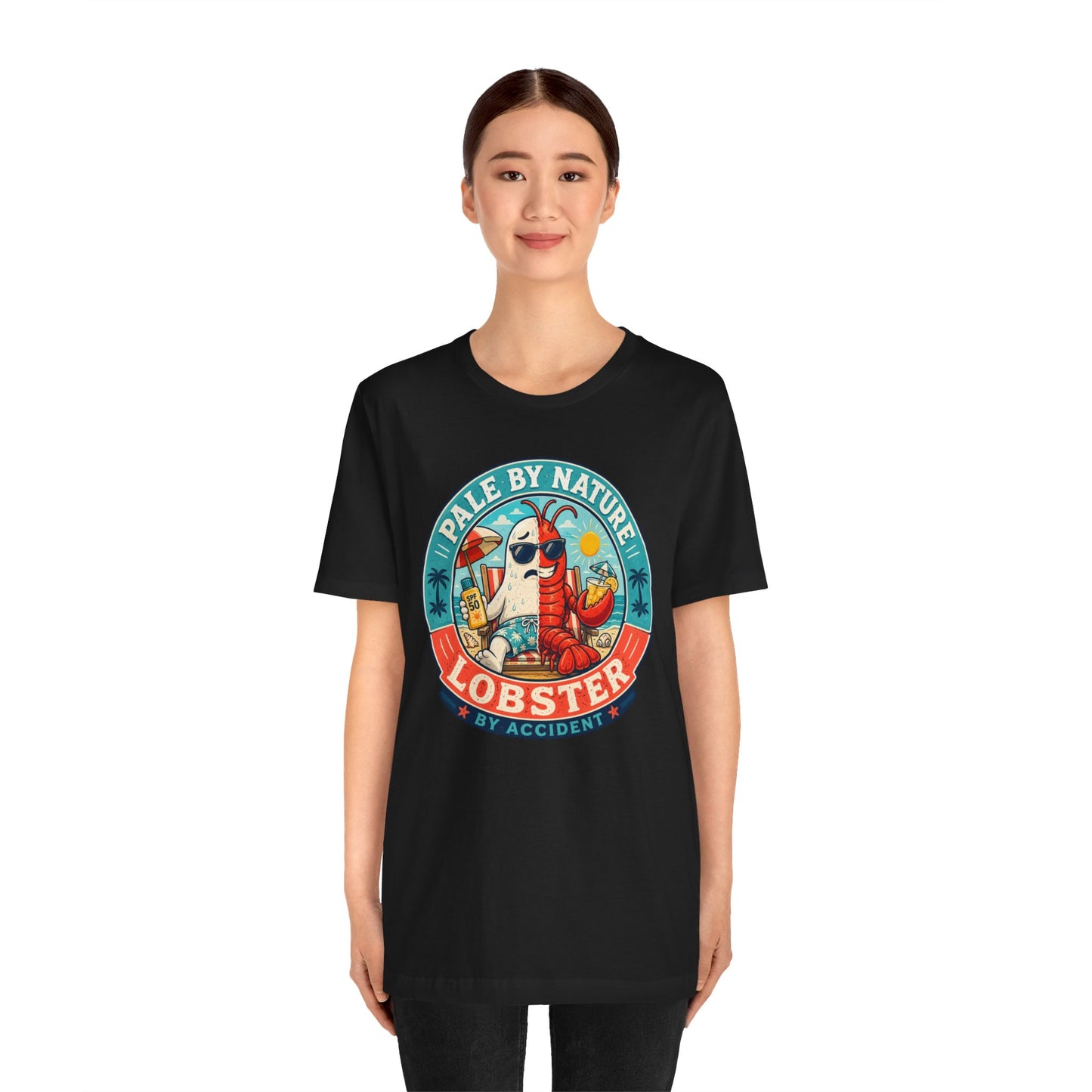 Pale by Nature Lobster by Accident T-Shirt – Funny Sunburn Summer Graphic Tee
