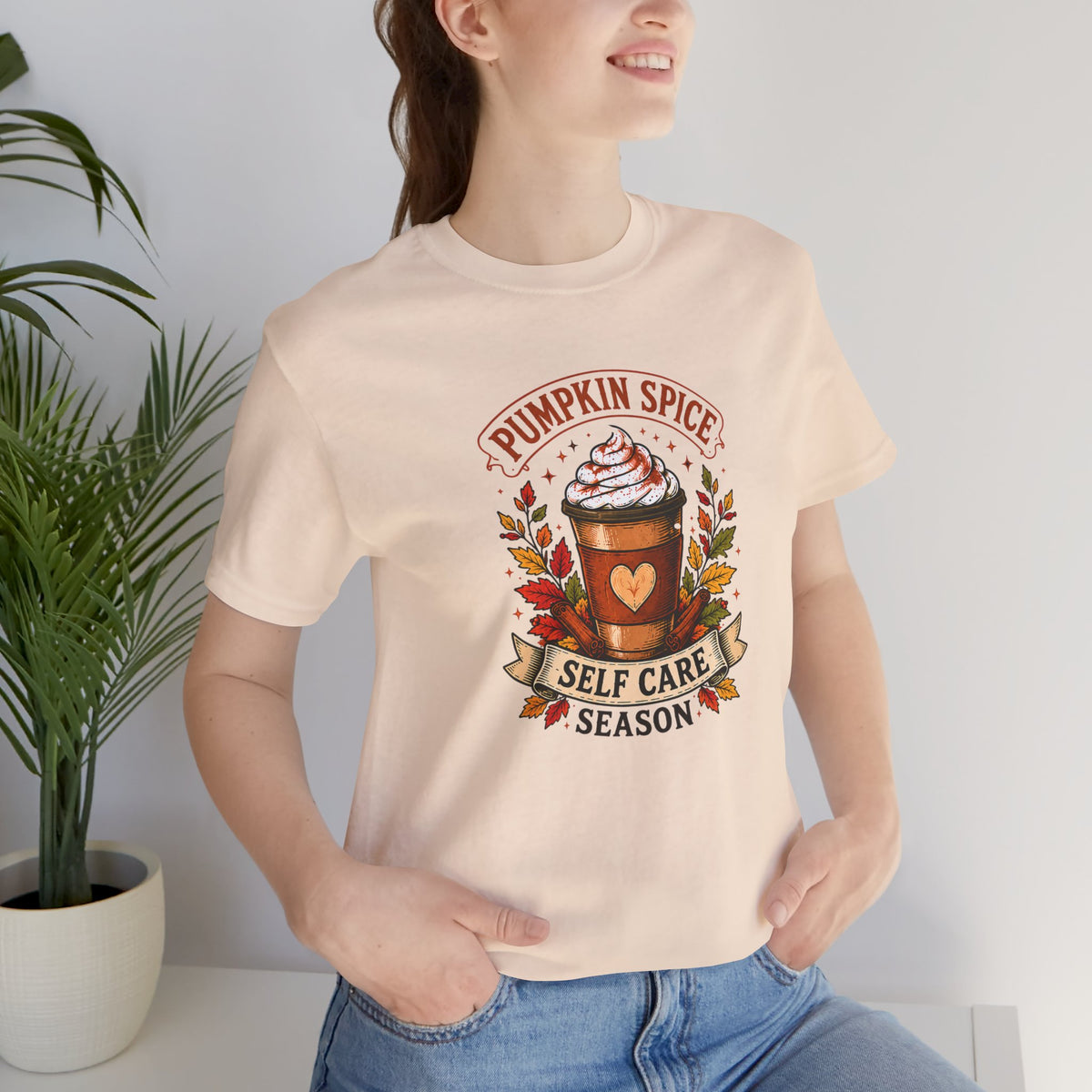 Pumpkin Spice Self Care Season T-Shirt – Funny Fall Coffee Tee