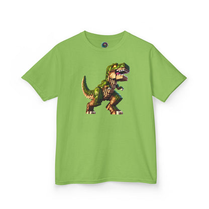 Pixel Dinosaur Kids T-Shirt – Retro Pixel T-Rex Gamer Tee