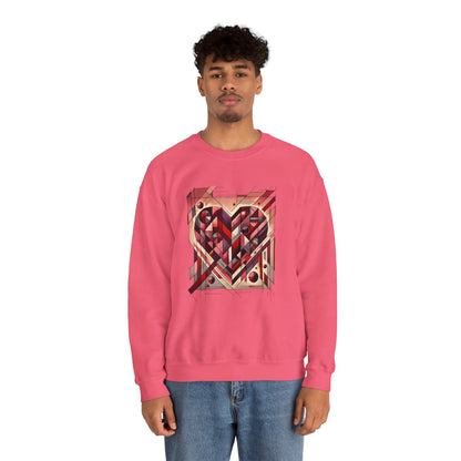 Cubist Heart Sweatshirt – Modern Art Valentine's Day Pullover