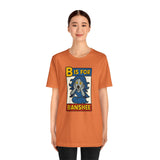 Burnt orange short-sleeve T-shirt with “B is for Banshee” chest graphic