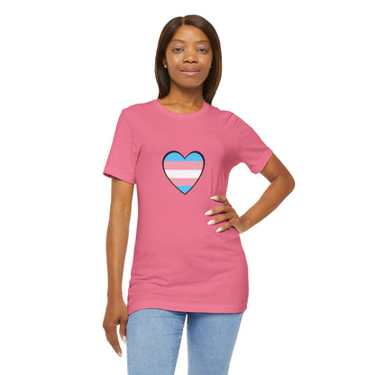 Transgender Flag Heart T-Shirt – LGBTQ+ Trans Flag Graphic Tee