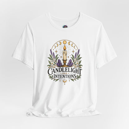 Candlelight and Intentions T-Shirt – Witchy Celestial Tee