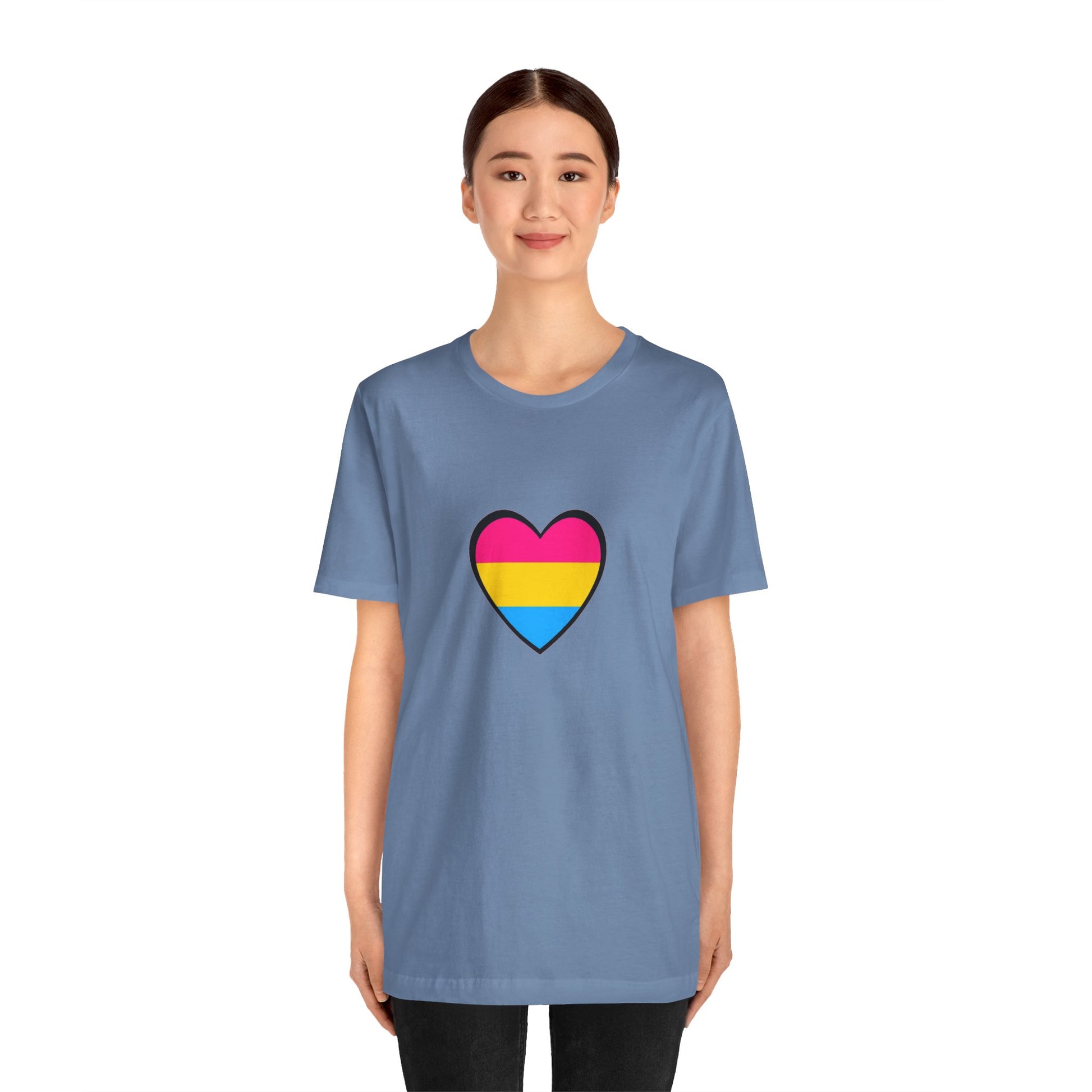 Pansexual Pride Flag Heart Tee – LGBTQ+ Pan Flag Minimalist Shirt - WhimSpin - https://whimspin.com