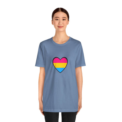 Pansexual Pride Flag Heart Tee – LGBTQ+ Pan Flag Minimalist Shirt - WhimSpin - https://whimspin.com