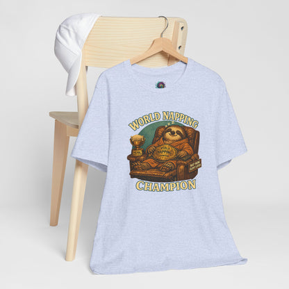 World Napping Champion T-Shirt – Funny Sloth Nap Tee