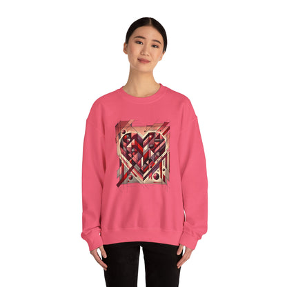 Cubist Heart Sweatshirt – Modern Art Valentine's Day Pullover