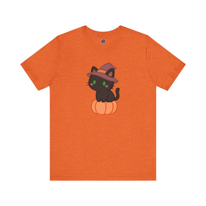 Halloween Cat Shirt – Cute Cat on a Pumpkin Graphic Tee