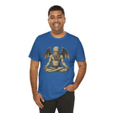 Unisex graphic t-shirt, royal blue, meditating tentacled monster front print
