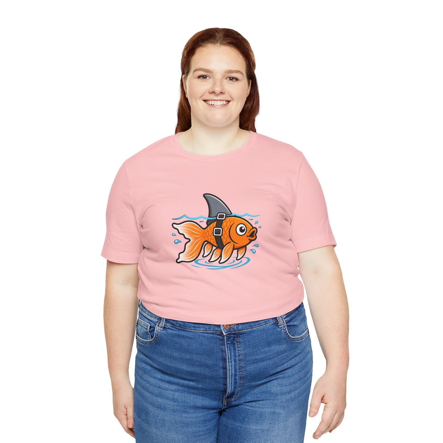 Goldfish Shark T-Shirt – Funny Fish Swimming  Graphic Tee