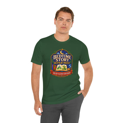 Bedtime Story Department T-Shirt – Read-Aloud Parent Tee